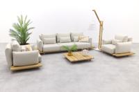 Suns Bora loungeset - Gravel natural teak - 4-delig