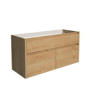 Onderkast Allibert Aston 120x46x59,8 cm Soft-Close Lade en Deuren Eiken (bijpassende wastafel optioneel)