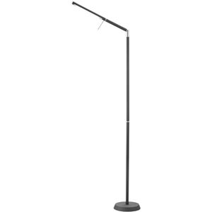 LED Vloerlamp - Trion Filiga - 6W - Warm Wit 3000K - 1-lichts - Dimbaar - Rond - Mat Zwart - Aluminium