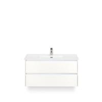 Dante Badmeubelset 100 cm - Wit Hoogglans - Keramische Wastafel Wit Cover