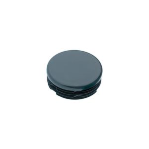 Inslagdop/meubeldop zwart rond Ø 2,5 cm en hoogte 0,4 cm van kunststof - 8 stuks