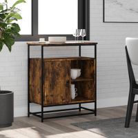 Dressoir 69x35x80 cm bewerkt hout gerookt eikenkleurig - thumbnail