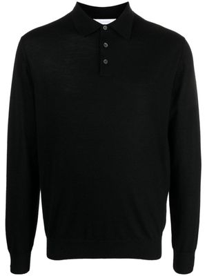 Cruciani polo en maille fine à manches mongues - Noir