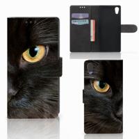 Sony Xperia XA1 | Telefoonhoesje | Met pasjeshouder | Zwarte Kat