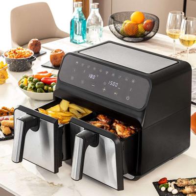 Luchtfriteuse InnovaGoods Fryinn Double 8000 Zwart 3400 W 8 L Roestvrij staal