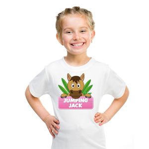 T-shirt wit voor meisjes met paard Jumping Jack