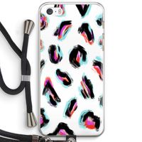 Cheetah color: iPhone 5 / 5S / SE Transparant Hoesje met koord