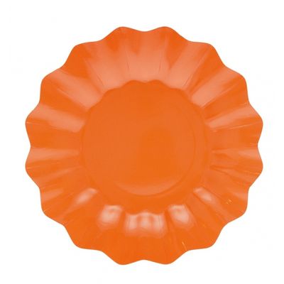 16x Diepe kartonnen bordjes oranje 21 cm 16x Diepe kartonnen bordjes oranje 21 cm