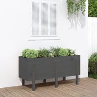 VidaXL Plantenbak verhoogd 121x50x57 cm massief grenenhout grijs