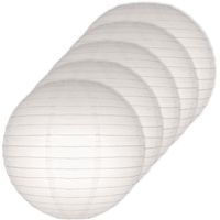 5x Lampionnen 25 cm wit 5x Lampionnen 25 cm wit
