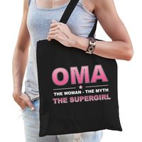 Oma the supergirl cadeau tas zwart voor dames - thumbnail