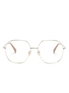 Max Mara Eyewear lunettes de soleil oversize à monture géométrique - Or