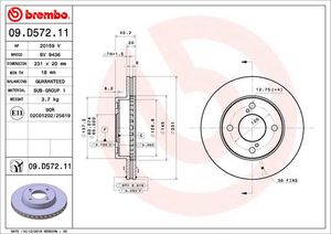 Remschijf BREMBO, Remschijftype: Binnen geventileerd, u.a. für Suzuki