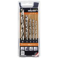 Alpen 600114100 Hout-spiraalboorset 5-delig 4 mm, 5 mm, 6 mm, 8 mm, 10 mm Cilinderschacht 1 set(s)