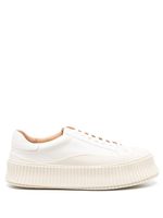 Jil Sander baskets en cuir - Blanc