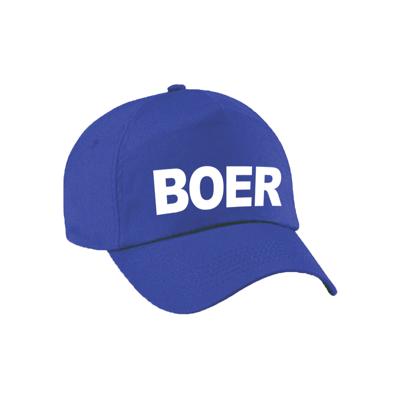 Boeren verkleed petje - blauw - voor jongens - verkleed baseball cap - carnaval hoedje