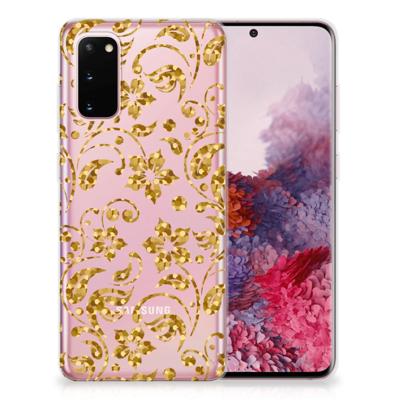 Samsung Galaxy S20 | TPU Case | Gouden Bloemen Samsung Galaxy S20 | TPU Case | Gouden Bloemen
