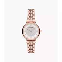 Emporio Emporio Armani dameshorloge in retro rosgoud roestvrij staal AR11244