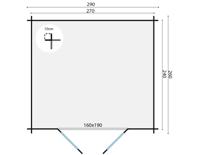 Blokhut - Tuinhuis Mila | 28 mm | vuren groen geïmpregneerd