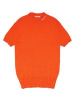 Marni Kids robe en maille à logo brodé - Orange