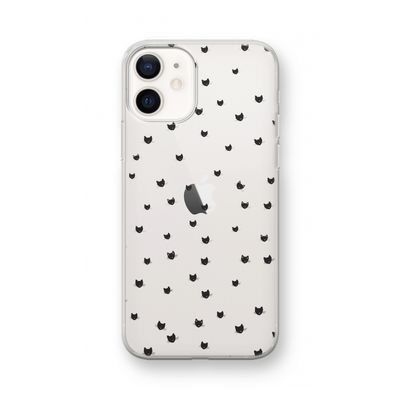 Kleine kattenkopjes: iPhone 12 mini Transparant Hoesje