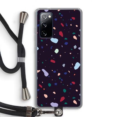 Dark Rounded Terrazzo: Samsung Galaxy S20 FE / S20 FE 5G Transparant Hoesje met koord