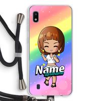Chibi Maker vrouw: Samsung Galaxy A10 Transparant Hoesje met koord