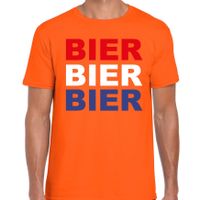 Bier t-shirt oranje voor heren - Koningsdag / EK/WK shirts - thumbnail