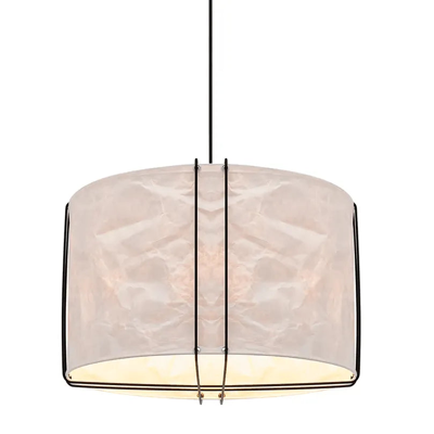 Hanglamp wit zwart papieren kap E27 fitting &apos;Nordlux Cardine 50&apos;