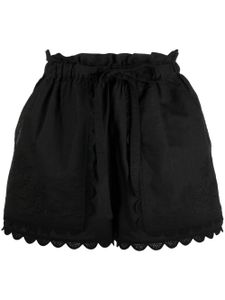 Ulla Johnson short court à bords festonnés - Noir