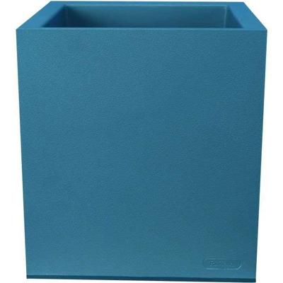 RIVIERA GRANIT vierkante bloembak - Kunststof - 40x40 cm - Blauw