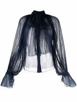 Atu Body Couture blouse transparente à col lavallière - Bleu - thumbnail