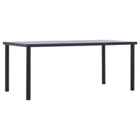 Eettafel 180x90x75 cm MDF zwart en betongrijs Eettafel 180x90x75 cm MDF zwart en betongrijs