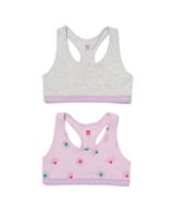 HEMA Kinder croptops stretch katoen - 2 stuks lila (lila)