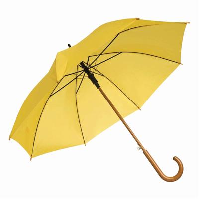 Rainmaster Paraplu - houten handvat - geel scherm - D103 cm - kinderen en volwassenen Rainmaster Paraplu - houten handvat - geel scherm - D103 cm - kinderen en volwassenen