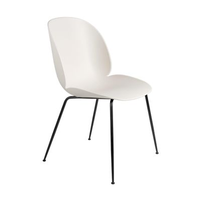 Gubi Beetle eetkamerstoel zwart staal Alabaster White