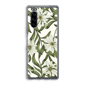 Wit bloemenpatroon: Sony Xperia 5 Transparant Hoesje