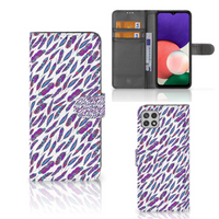 Samsung Galaxy A22 5G Telefoon Hoesje Feathers Color - thumbnail