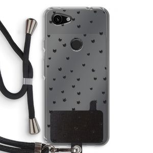 Kleine kattenkopjes: Pixel 3a Transparant Hoesje met koord
