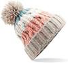 Beechfield CB486 Corkscrew Pom Pom Beanie - Milkshake Mix - One Size