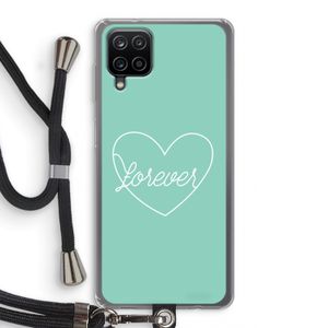 Forever heart pastel: Samsung Galaxy A12 Transparant Hoesje met koord