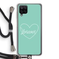 Forever heart pastel: Samsung Galaxy A12 Transparant Hoesje met koord