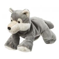 Nature Planet Pluche wolf - knuffel wolf - 22 cm - wilde dieren knuffels