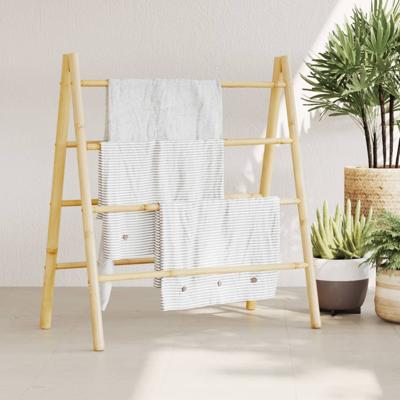 VidaXL Handdoekladder met 4 sporten 90x50x100 cm bamboe