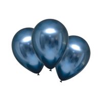 Chrome Ballonnen Azuur Blauw Luxe - 6 Stuks