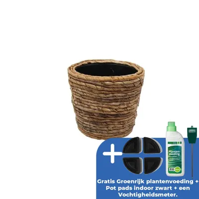 Drypot abaca d33h28cm bruin