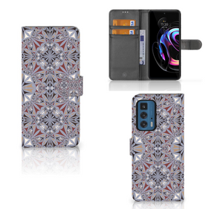 Motorola Edge 20 Pro Bookcase Flower Tiles