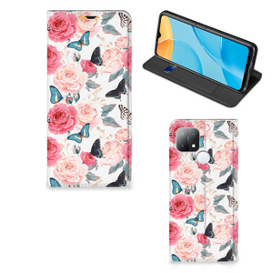 OPPO A15 Smart Cover Butterfly Roses