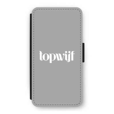 Topwijf Grijs Wit: iPhone 12 Flip Hoesje