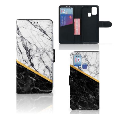 Samsung Galaxy M31 | Bookcase | Marmer Wit Zwart - Origineel Cadeau Man